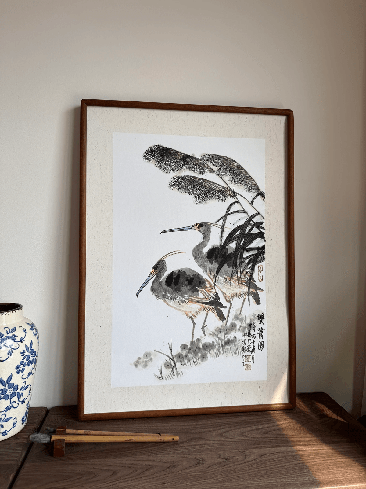 《成双成对》谢远新教授原创国画作品