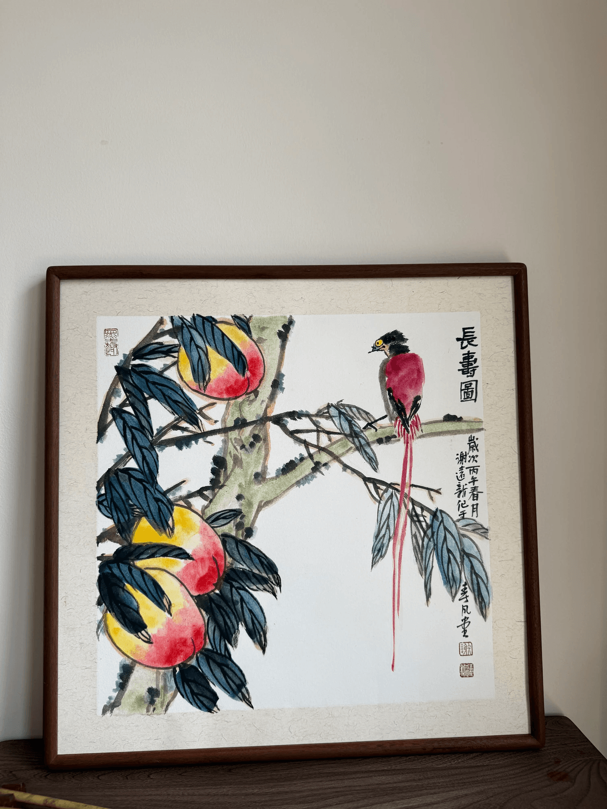 《长寿图》名人画家谢远新原创手绘国画作品