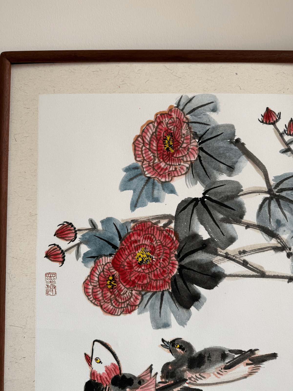 《春和双栖》谢远新教授原创手绘国画作品