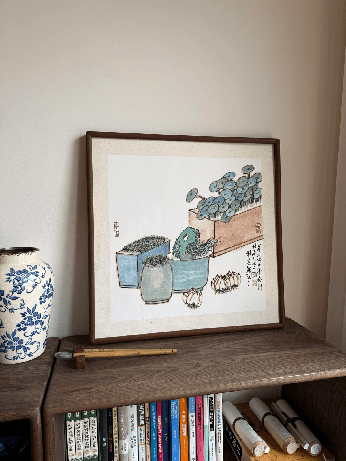 《盆中乾坤》名人画家谢远新教授原创手绘国画作品