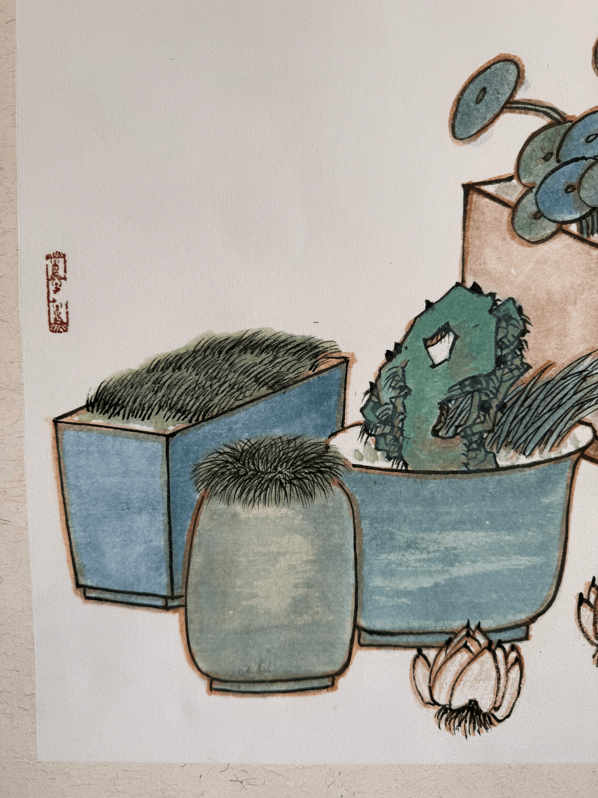 《盆中乾坤》名人画家谢远新教授原创手绘国画作品
