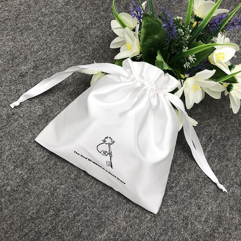 White Silk Drawstring Bag White Silk Drawstring Bag