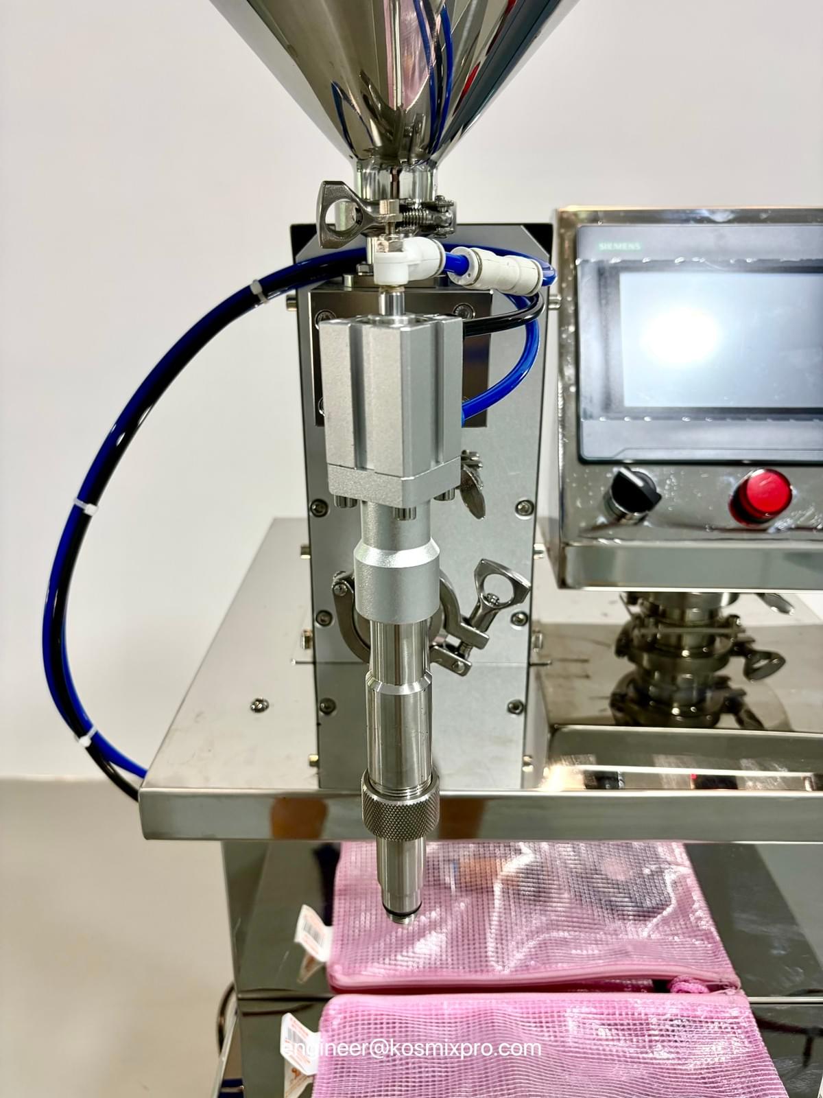 Llenadora Neumática de Líquidos y Pastas de 1 Cabezal (Acero Inoxidable 316L) | Ideal para Cosmética