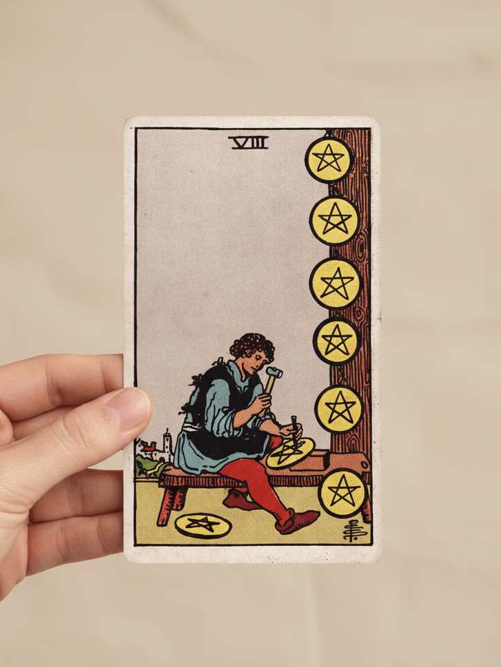 【塔羅分析】錢幣八:在AI世代,重新理解「努力」的價值|雨露均占|西洋牌卡骨董店|塔羅|雷諾曼|占卜術 【塔羅分析】錢幣八:在AI世代,重新理解「努力」的價值|雨露均占|西洋牌卡骨董店|塔羅|雷諾曼|占卜術