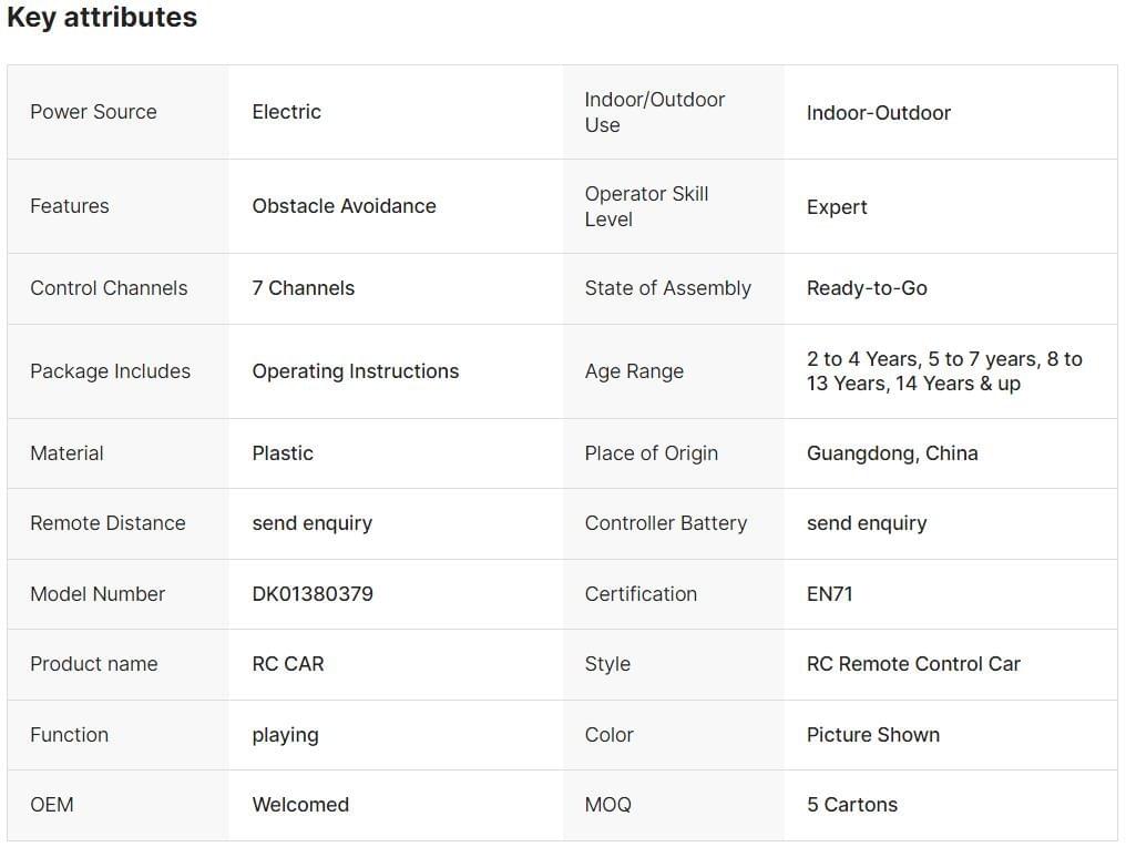 DK01380379 Qitong Remote Control Side-Moving Car (English Version)