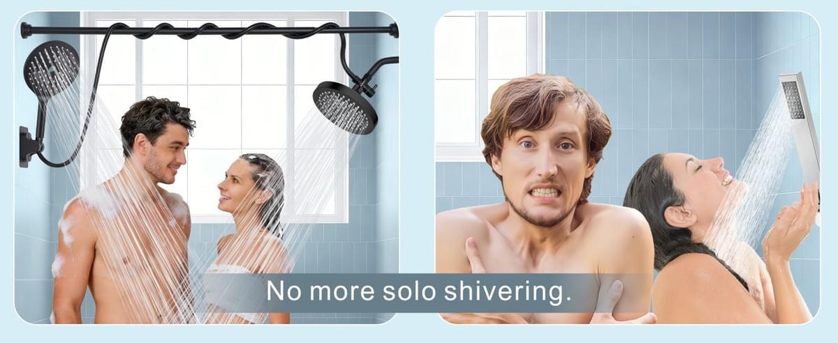 Dual Shower Head for Couples, 7.5