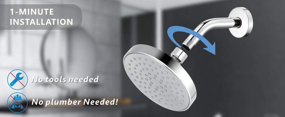 4.7“ High Pressure Shower Head - Powerful Bathroom Pressure Boosting Rain Showerhead