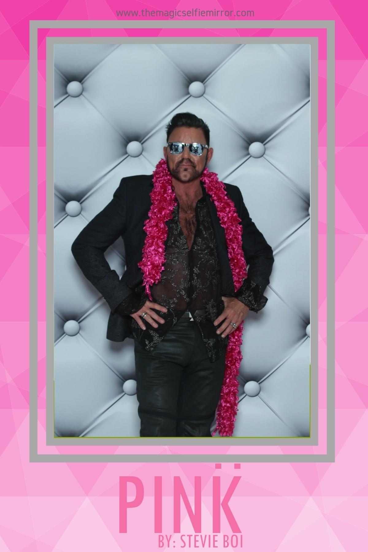 Founder of Phoenix Risen Studios - Logan Curtis with The Magic Selfie Mirror photo booth at New York Fashion Week Founder of Phoenix Risen Studios - Logan Curtis with The Magic Selfie Mirror photo booth at New York Fashion Week
