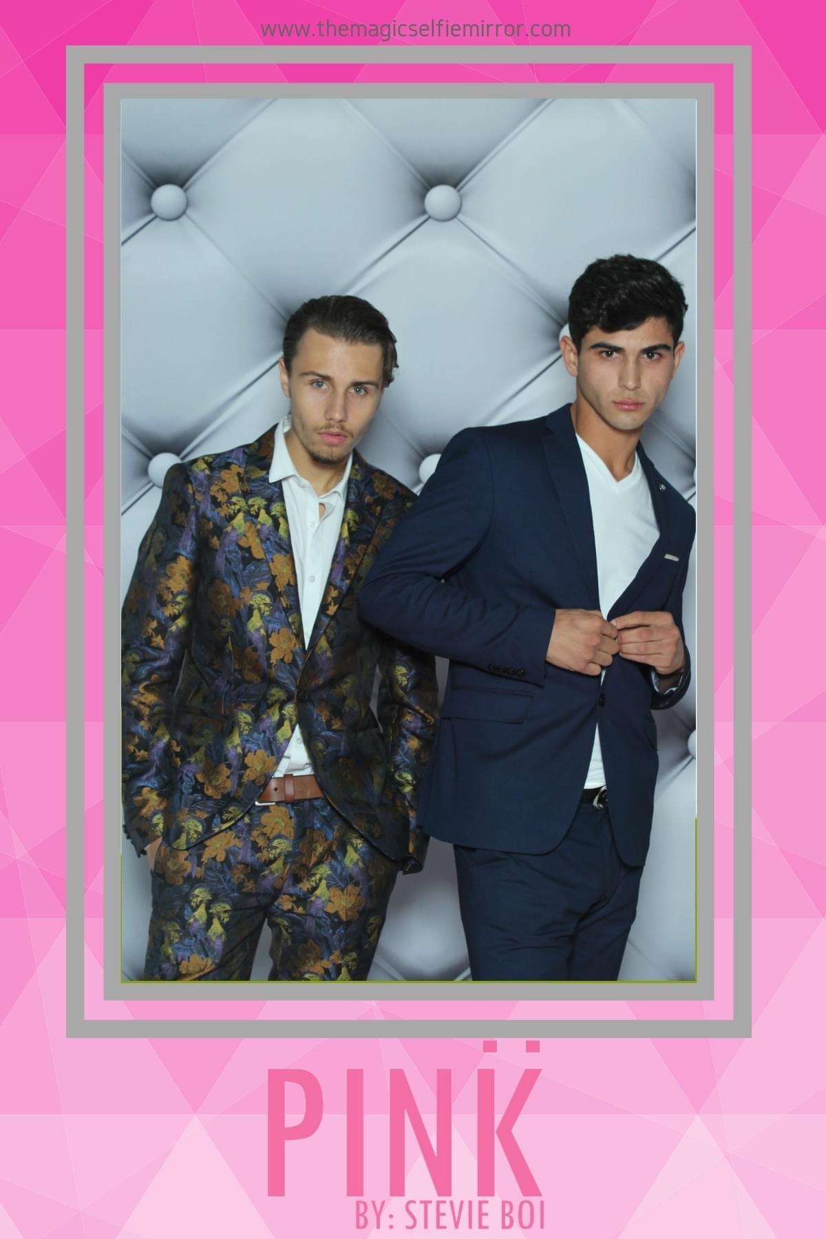 fashion on display in front of The Magic Selfie Mirror photo booth fashion on display in front of The Magic Selfie Mirror photo booth