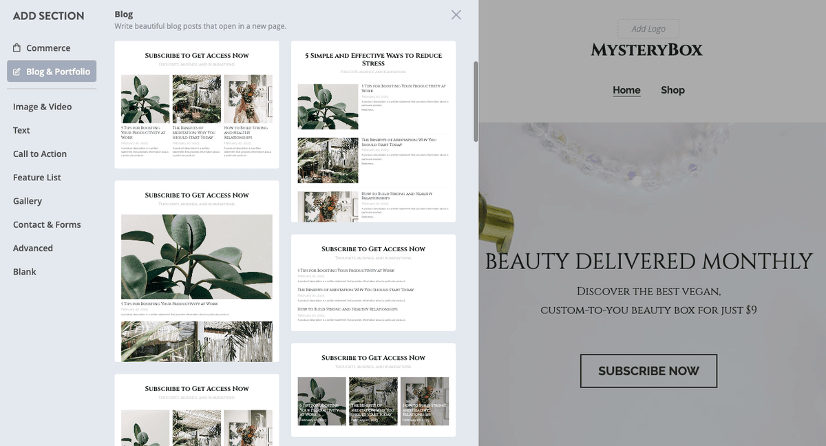 Thêm mục "Blog đơn giản" Thêm mục "Blog đơn giản"