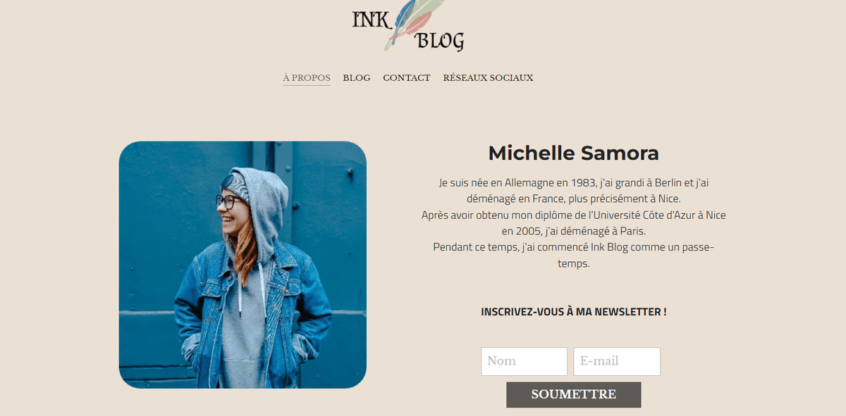 Exemples de designs de blog Exemples de designs de blog