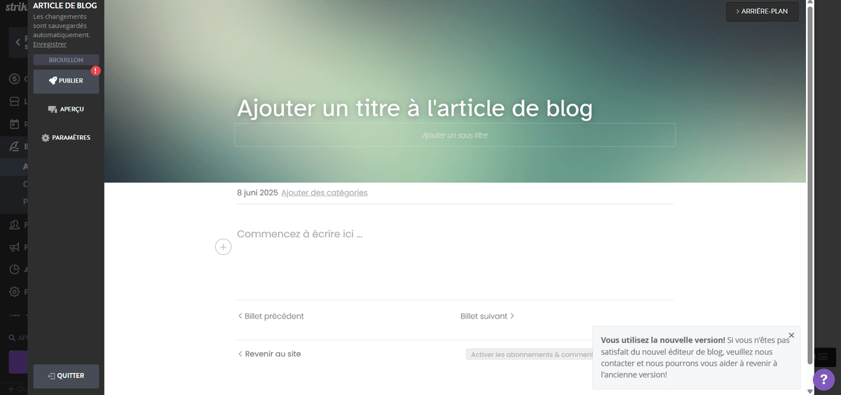 Créer un blog avec Strikingly Créer un blog avec Strikingly