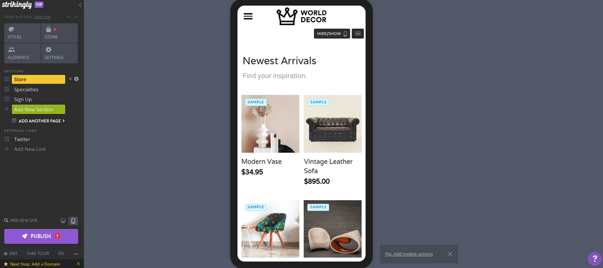 Optimera mobil shopping med Strikingly Optimera mobil shopping med Strikingly