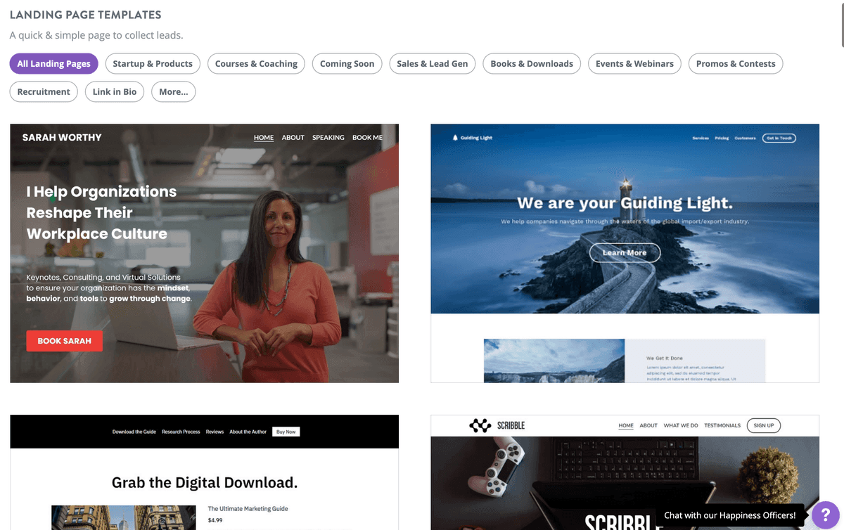 Chọn mẫu phù hợp trên Strikingly Chọn mẫu phù hợp trên Strikingly