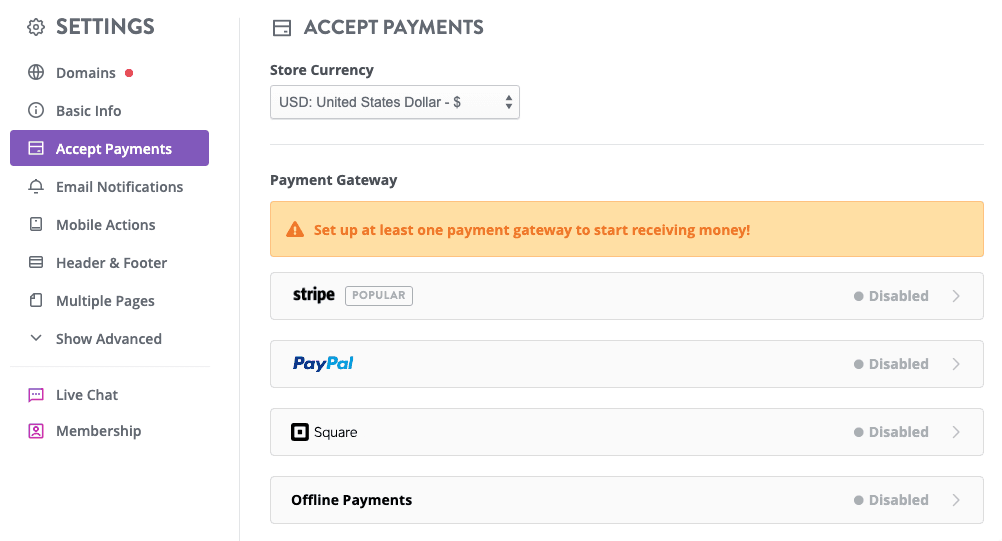 Cấu hình tùy chọn thanh toán Cấu hình tùy chọn thanh toán