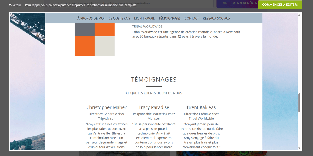 Utilisation des Témoignages Utilisation des Témoignages
