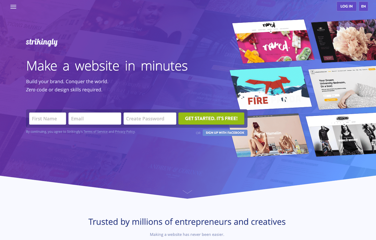 Sử dụng công cụ tạo trang web Strikingly Sử dụng công cụ tạo trang web Strikingly