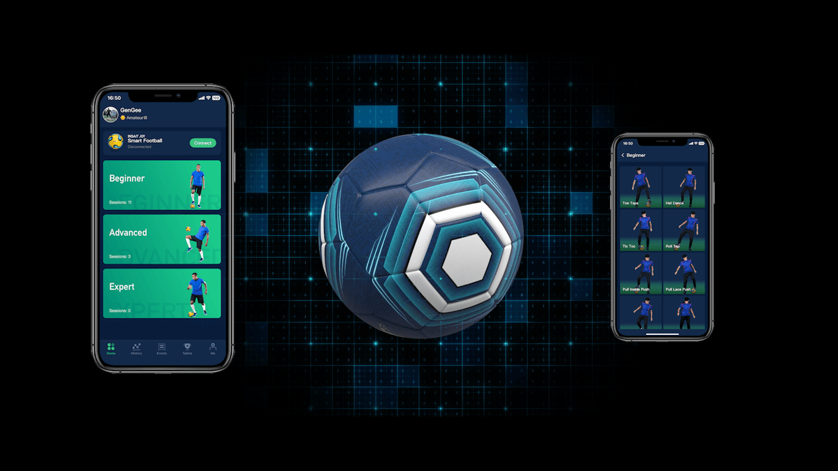 Smart football package with the ball, wireless charger and USB cable. Smart football package with the ball, wireless charger and USB cable.