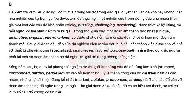 🔥The Science of “Sleeping on It” Answers with location - Đề thi thật IELTS READING- Làm bài online format computer-based, kèm đáp án, dịch & giải thích từ vựng - cấu trúc ngữ pháp khó 🔥The Science of “Sleeping on It” Answers with location - Đề thi thật IELTS READING- Làm bài online format computer-based, kèm đáp án, dịch & giải thích từ vựng - cấu trúc ngữ pháp khó