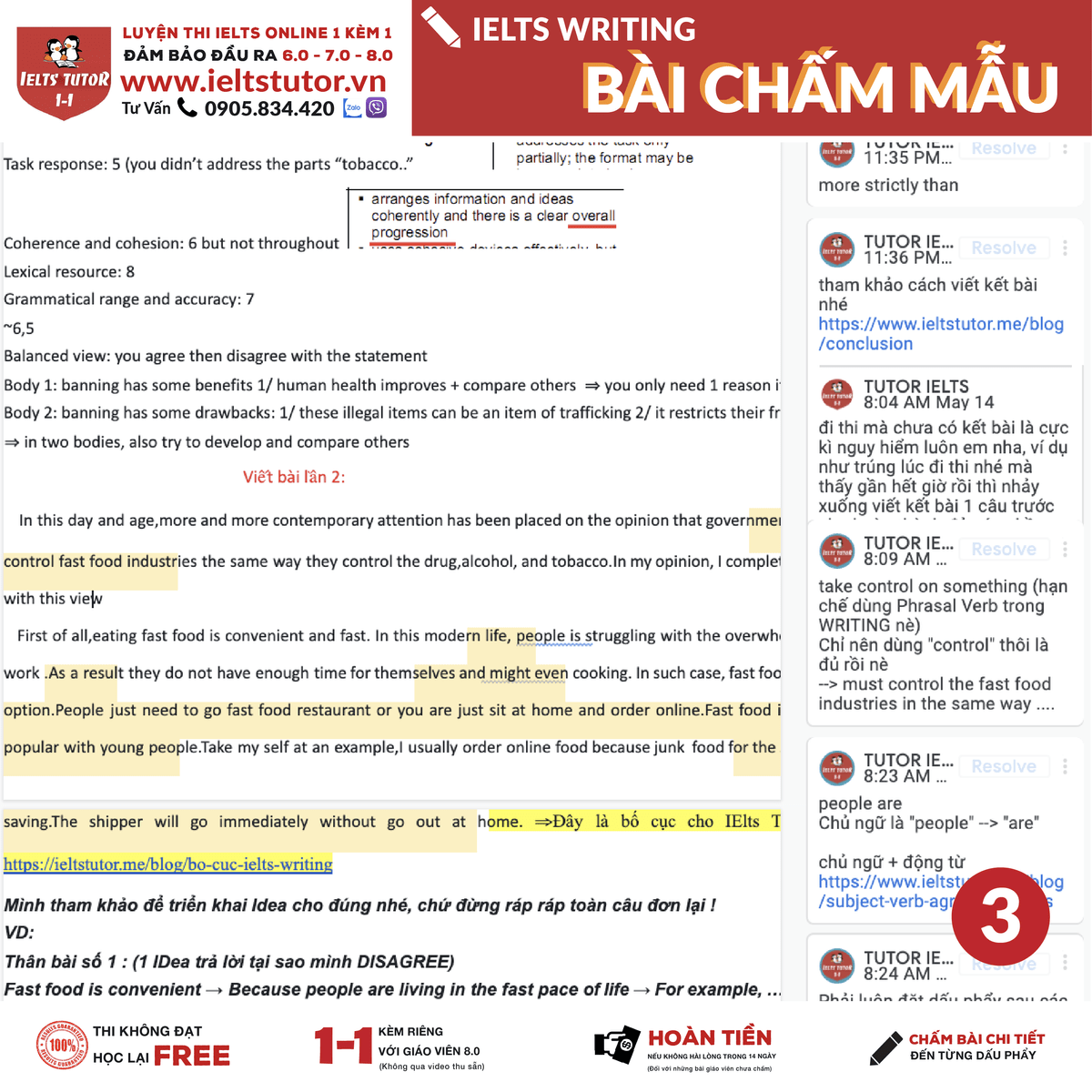 BÀI CHẤM MẪU IELTS WRITING BÀI CHẤM MẪU IELTS WRITING