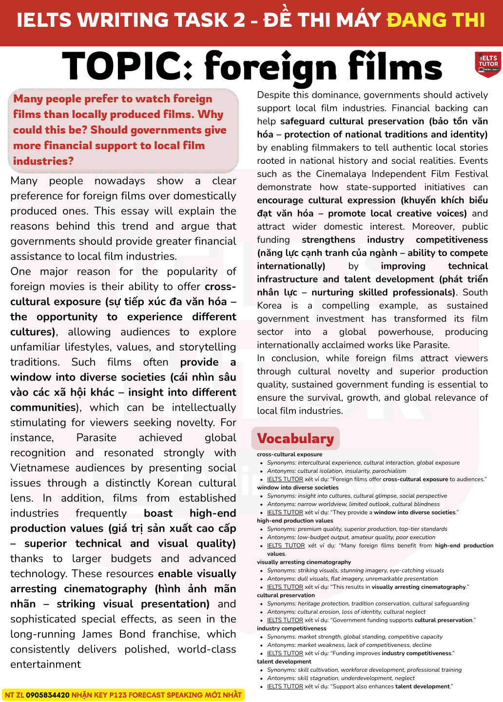 Many people prefer to watch foreign films than locally produced films. Why could this be? Should governments give more financial support to local film industries? Many people prefer to watch foreign films than locally produced films. Why could this be? Should governments give more financial support to local film industries?