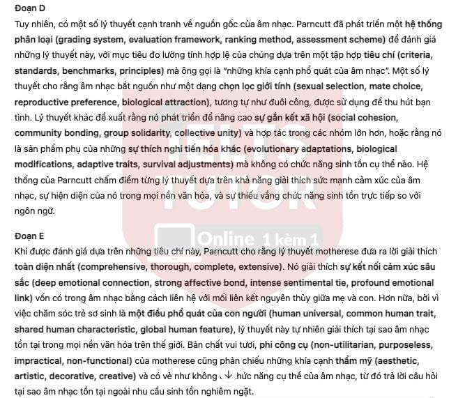 🔥The Role of Mothers in the Origins of Music answers with location - Đề luyện IELTS READING- Làm bài online format computer-based, kèm đáp án, dịch & giải thích từ vựng - cấu trúc ngữ pháp khó 🔥The Role of Mothers in the Origins of Music answers with location - Đề luyện IELTS READING- Làm bài online format computer-based, kèm đáp án, dịch & giải thích từ vựng - cấu trúc ngữ pháp khó