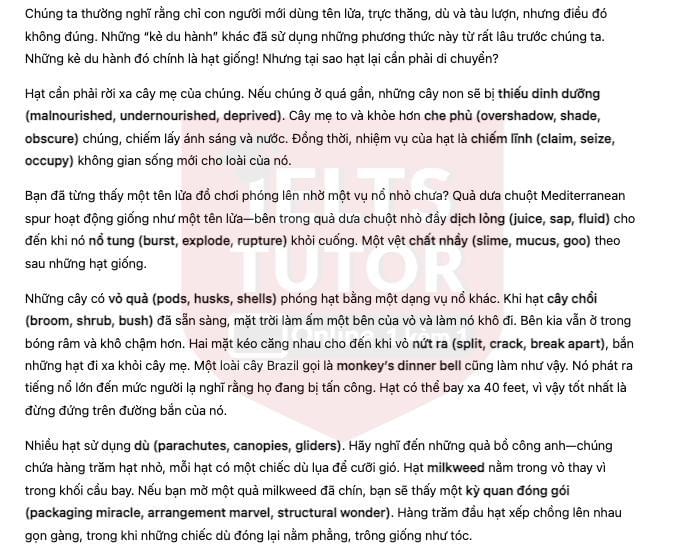 Seed Travel Answers with location - Đề luyện IELTS READING Seed Travel Answers with location - Đề luyện IELTS READING