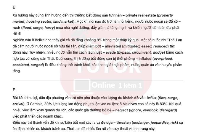 🔥Tourism Development: A Blessing or a Curse? Answers with location - Đề thi thật IELTS READING- Làm bài online format computer-based, kèm đáp án, dịch & giải thích từ vựng - cấu trúc ngữ pháp khó 🔥Tourism Development: A Blessing or a Curse? Answers with location - Đề thi thật IELTS READING- Làm bài online format computer-based, kèm đáp án, dịch & giải thích từ vựng - cấu trúc ngữ pháp khó