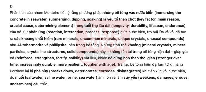 🔥Learning from the Romans - How an ancient building material is influencing modern construction Answers with location - Đề luyện IELTS READING 🔥Learning from the Romans - How an ancient building material is influencing modern construction Answers with location - Đề luyện IELTS READING