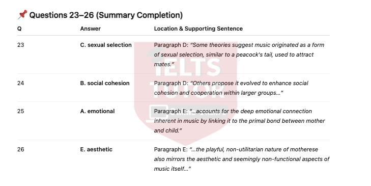 🔥The Role of Mothers in the Origins of Music answers with location - Đề luyện IELTS READING- Làm bài online format computer-based, kèm đáp án, dịch & giải thích từ vựng - cấu trúc ngữ pháp khó 🔥The Role of Mothers in the Origins of Music answers with location - Đề luyện IELTS READING- Làm bài online format computer-based, kèm đáp án, dịch & giải thích từ vựng - cấu trúc ngữ pháp khó