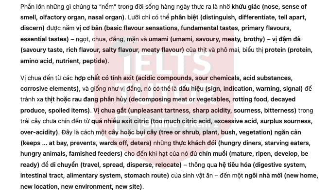 The geography of taste bud Answers with location - Đề thi thật IELTS READING The geography of taste bud Answers with location - Đề thi thật IELTS READING