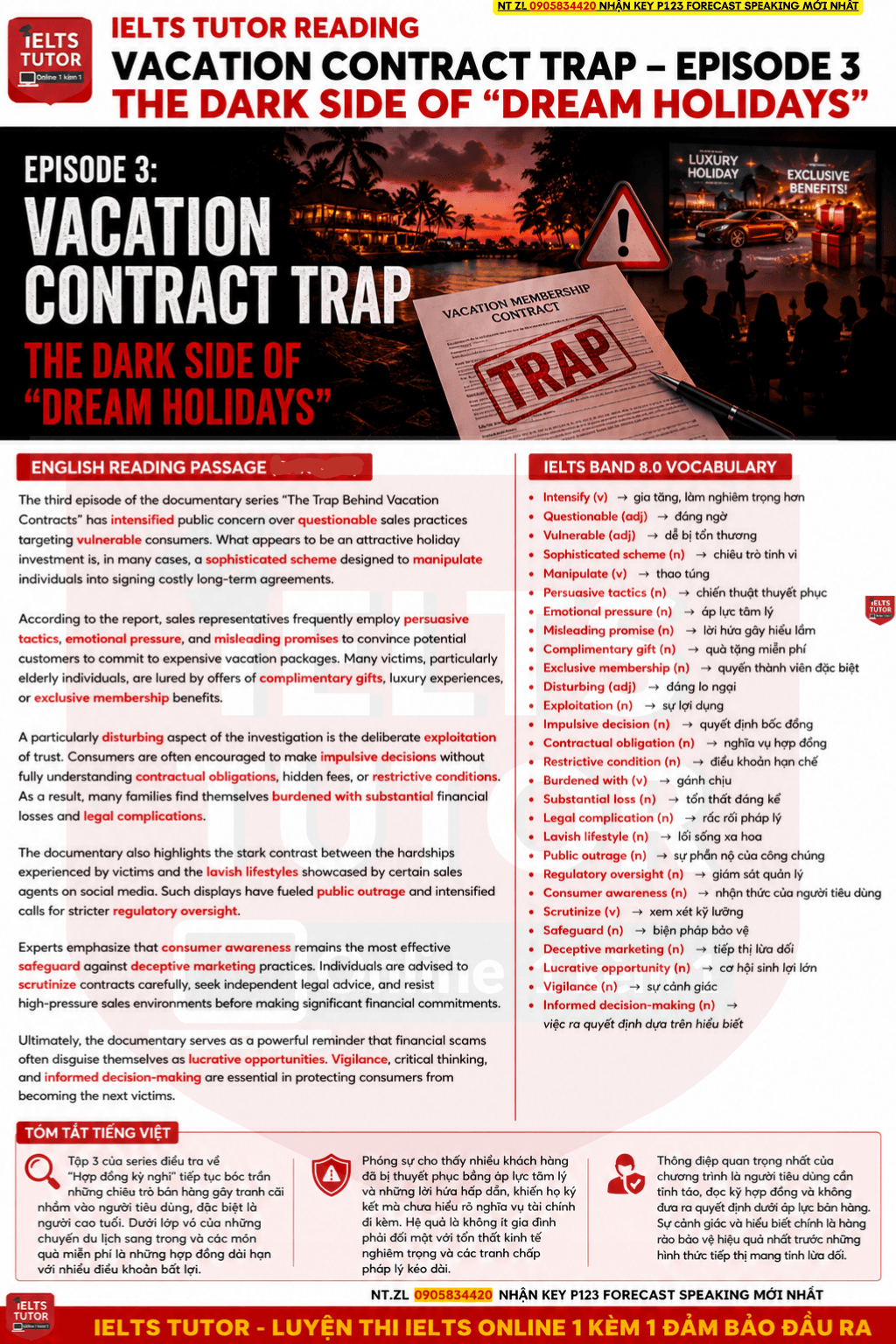 Hợp đồng kì nghỉ VACATION CONTRACT TRAP – EPISODE 3 THE DARK SIDE OF “DREAM HOLIDAYS”- IELTS TUTOR READING.mp4 Hợp đồng kì nghỉ VACATION CONTRACT TRAP – EPISODE 3 THE DARK SIDE OF “DREAM HOLIDAYS”- IELTS TUTOR READING.mp4