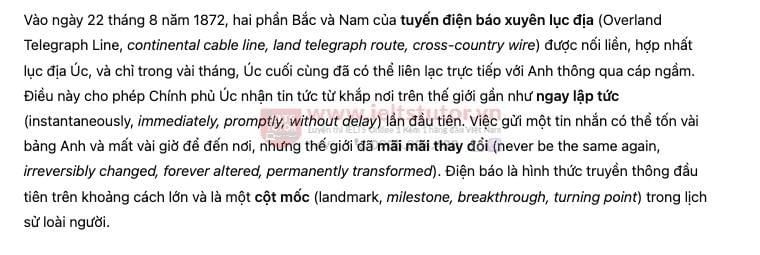 History of telegraph in communication- Đề thi thật IELTS READING History of telegraph in communication- Đề thi thật IELTS READING