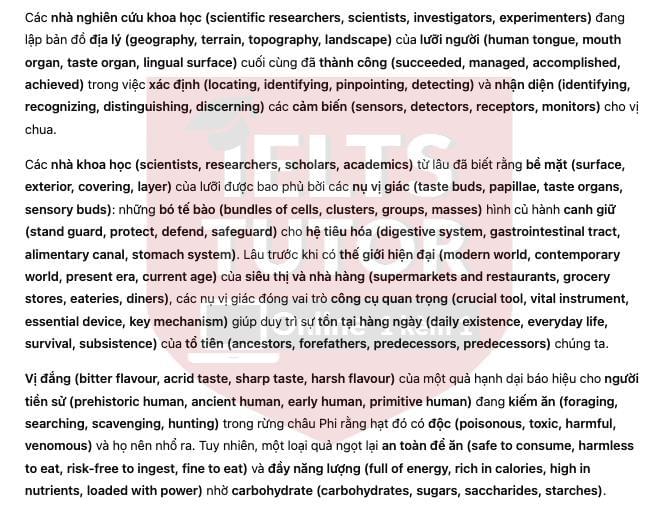 The geography of taste bud Answers with location - Đề thi thật IELTS READING The geography of taste bud Answers with location - Đề thi thật IELTS READING