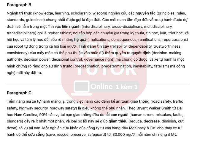 The Ethics of Driverless CarsAnswers with location - Đề luyện IELTS READING The Ethics of Driverless CarsAnswers with location - Đề luyện IELTS READING