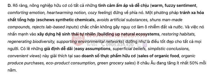 Organic farming and fertilisers - Đề thi thật IELTS READING Organic farming and fertilisers - Đề thi thật IELTS READING