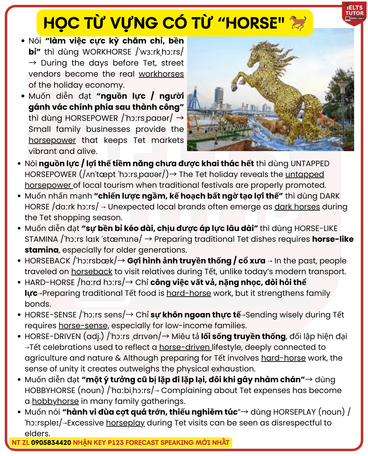 TIẾP ĐẦU NGỮ - TIẾP VỊ NGỮ VỚI TỪ "HORSE" TIẾP ĐẦU NGỮ - TIẾP VỊ NGỮ VỚI TỪ "HORSE"