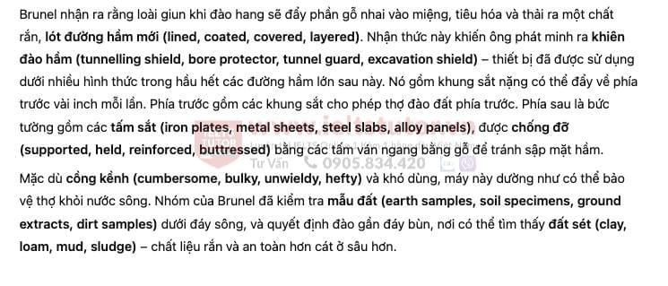 Tunnelling under the Thames Answers with location - Đề thi thật IELTS READING Tunnelling under the Thames Answers with location - Đề thi thật IELTS READING