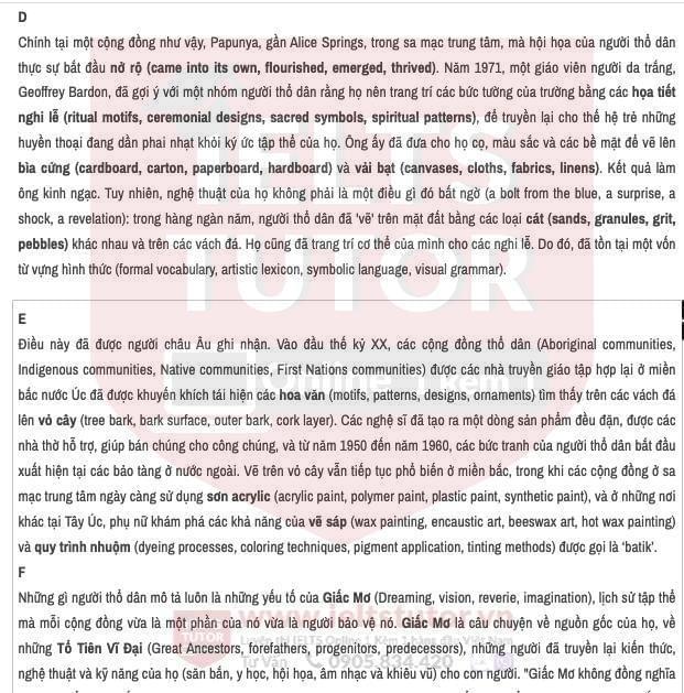 Painters of Time Answers with location - Đề thi thật IELTS READING Painters of Time Answers with location - Đề thi thật IELTS READING