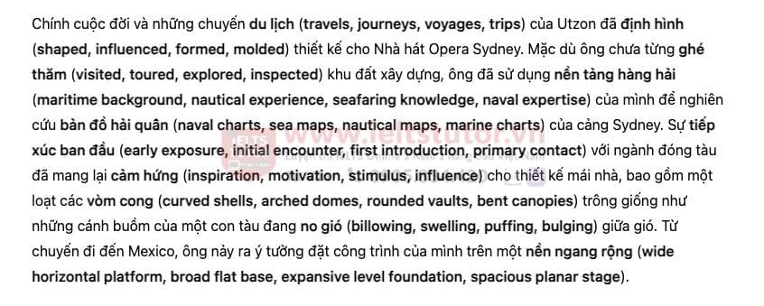 Sydney Opera House Answers with location - Đề thi thật IELTS READING Sydney Opera House Answers with location - Đề thi thật IELTS READING
