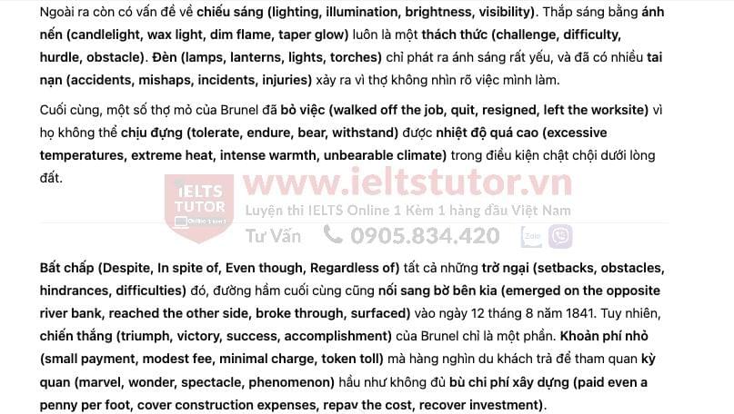 Tunnelling under the Thames Answers with location - Đề thi thật IELTS READING Tunnelling under the Thames Answers with location - Đề thi thật IELTS READING