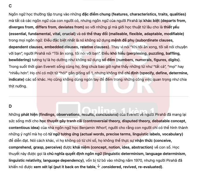 The Pirahã people of Brazil Answers with location - Đề luyện IELTS READING The Pirahã people of Brazil Answers with location - Đề luyện IELTS READING