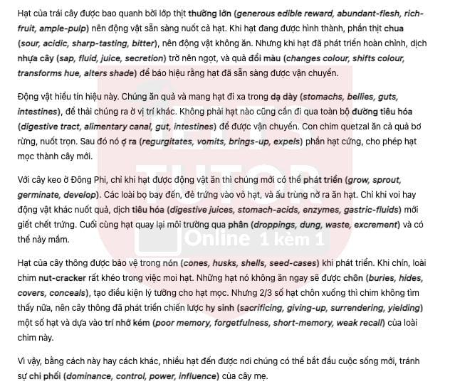 Travelling Plants - Đề thi thật IELTS READING Travelling Plants - Đề thi thật IELTS READING