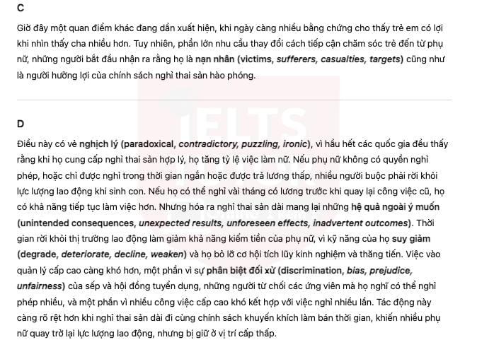 🔥Paternity Leave Answers with location - Đề thi thật IELTS READING- Làm bài online format computer-based, kèm đáp án, dịch & giải thích từ vựng - cấu trúc ngữ pháp khó 🔥Paternity Leave Answers with location - Đề thi thật IELTS READING- Làm bài online format computer-based, kèm đáp án, dịch & giải thích từ vựng - cấu trúc ngữ pháp khó