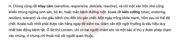 🔥Koalas - Đề thi thật IELTS READING - Làm bài online format computer-based, kèm đáp án, dịch & giải thích từ vựng - cấu trúc ngữ pháp khó 🔥Koalas - Đề thi thật IELTS READING - Làm bài online format computer-based, kèm đáp án, dịch & giải thích từ vựng - cấu trúc ngữ pháp khó
