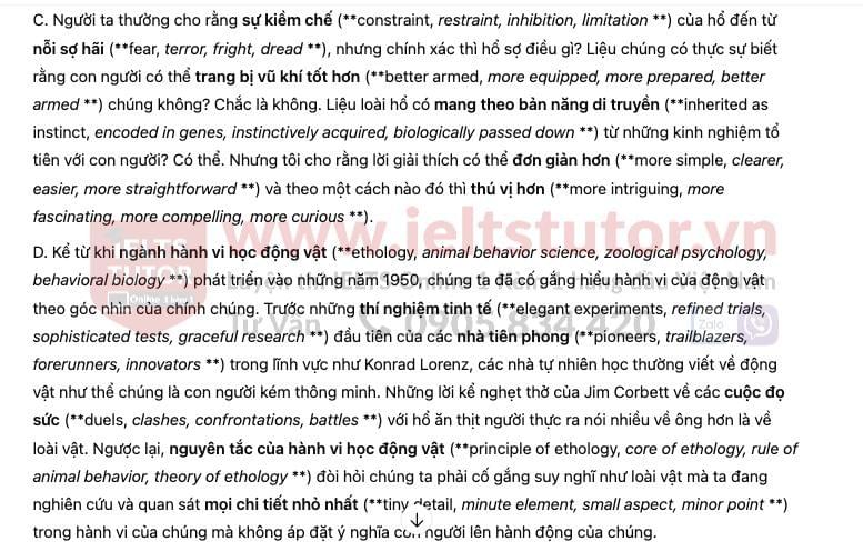 Why are so few tigers man-eaters? Answers with location - Đề thi thật IELTS READING Why are so few tigers man-eaters? Answers with location - Đề thi thật IELTS READING