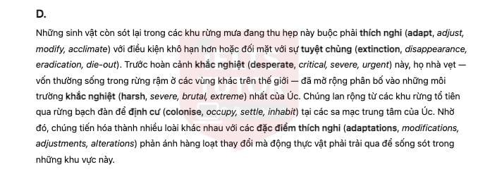 🔥Australian parrots and their adaptation to habitat change Answers with location - Đề thi thật IELTS READING- Làm bài online format computer-based, kèm đáp án, dịch & giải thích từ vựng - cấu trúc ngữ pháp khó 🔥Australian parrots and their adaptation to habitat change Answers with location - Đề thi thật IELTS READING- Làm bài online format computer-based, kèm đáp án, dịch & giải thích từ vựng - cấu trúc ngữ pháp khó