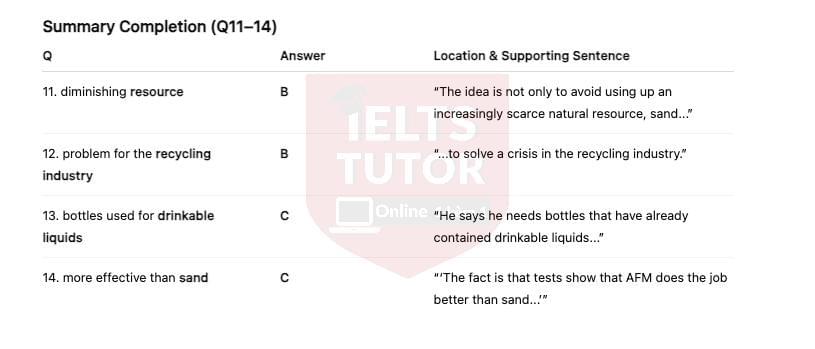 🔥Green virtues of green sand - Revolution in glass recycling could help keep water clean Answers with location - Đề luyện IELTS READING- Làm bài online format computer-based, kèm đáp án, dịch & giải thích từ vựng - cấu trúc ngữ pháp khó 🔥Green virtues of green sand - Revolution in glass recycling could help keep water clean Answers with location - Đề luyện IELTS READING- Làm bài online format computer-based, kèm đáp án, dịch & giải thích từ vựng - cấu trúc ngữ pháp khó