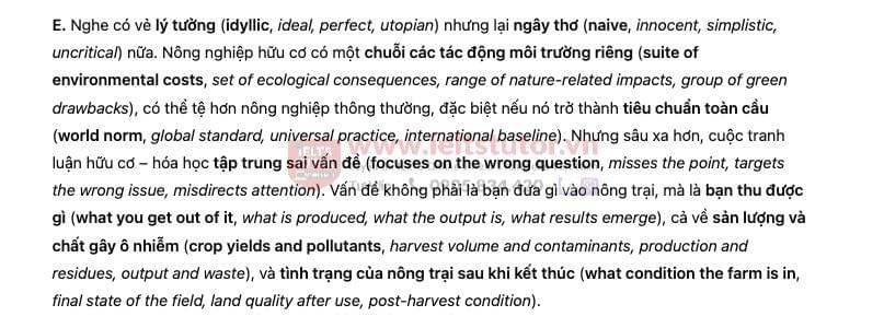 Organic farming and fertilisers - Đề thi thật IELTS READING Organic farming and fertilisers - Đề thi thật IELTS READING