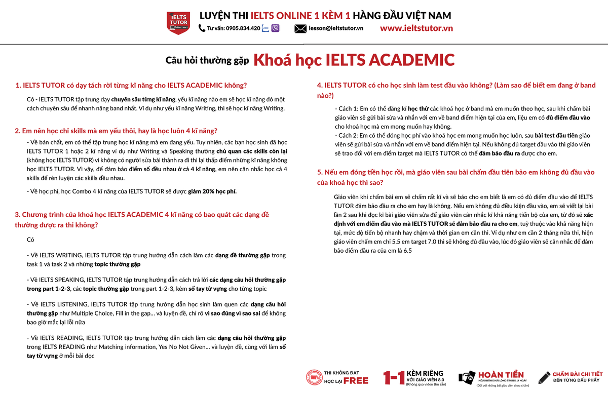 CÂU HỎI THƯỜNG GẶP IELTS ACADEMIC CÂU HỎI THƯỜNG GẶP IELTS ACADEMIC